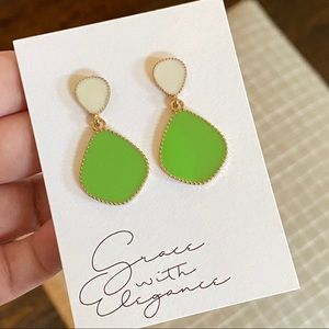 NEW Green Statement Earrings